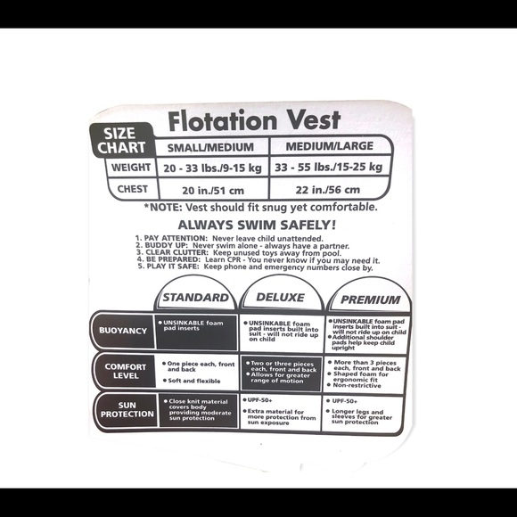 NWT The Original Swim School Flotation Vest Size S/M - Picture 5 of 6